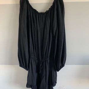 brandy off the shoulder black romper